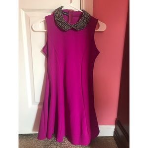 Purple v-neck dress